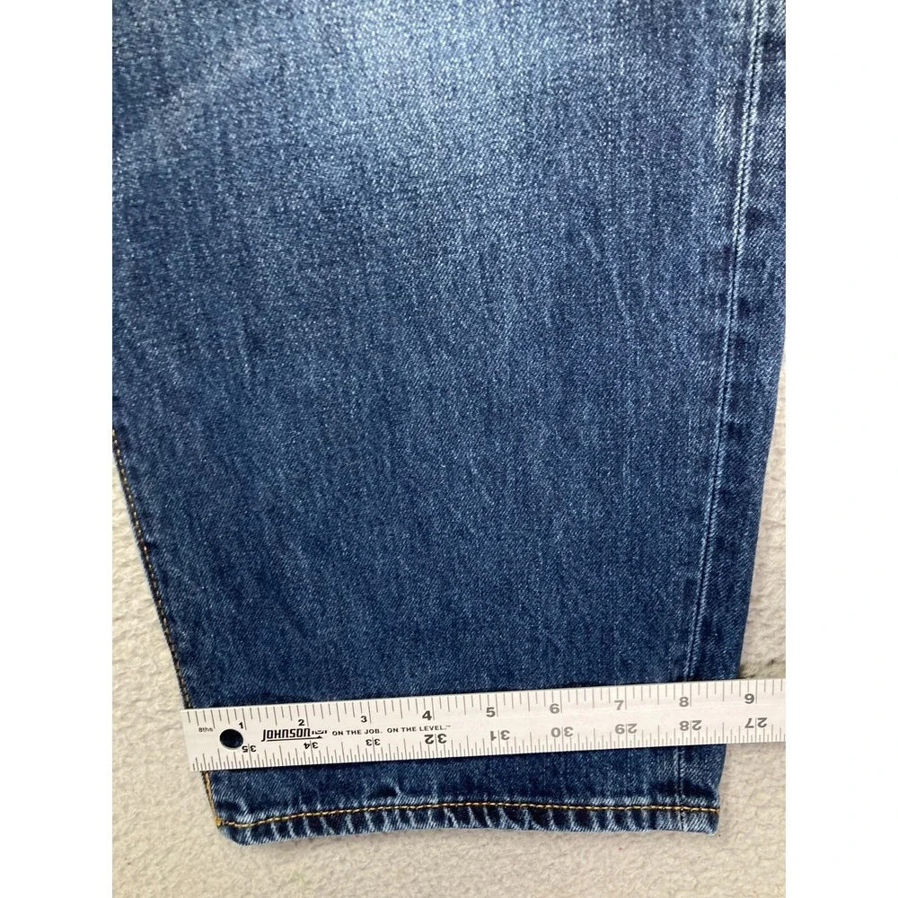 Lands' End Jeans Mens 37x27 Blue Straight Traditional Fit Elastic Stretch‎ Waist